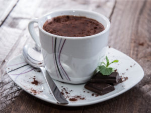 hot chocolate with mint liqueur